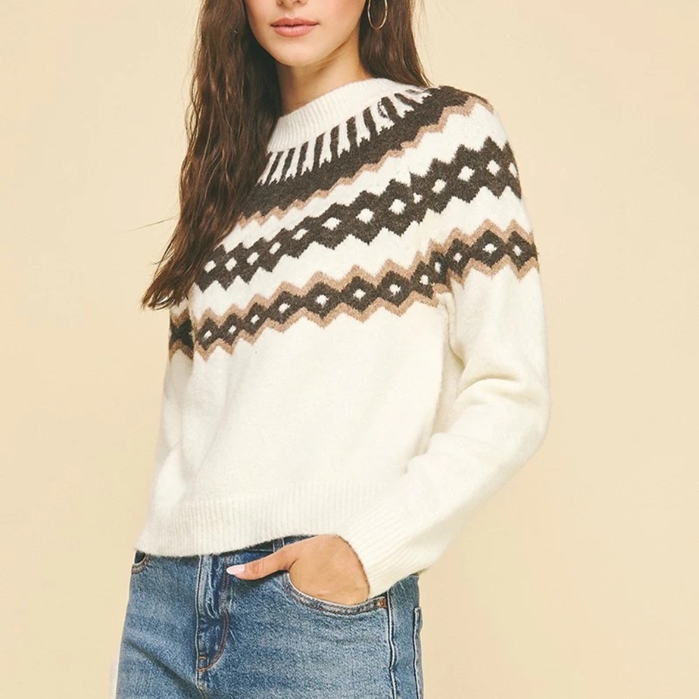 Pinch Easy Angles Retro Geometric Sweater | Size Small - Picture 2 of 11